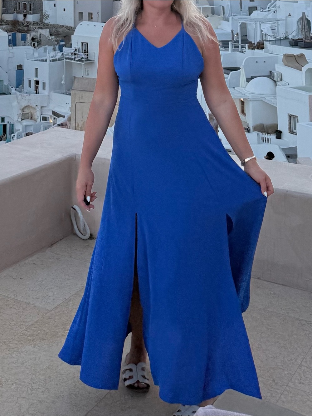Royal Blue Spaghetti Strap Maxi Dress - Women's